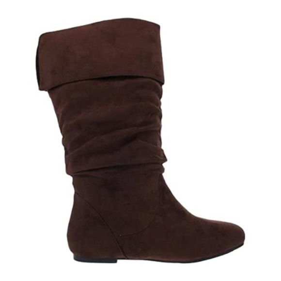 JOURNEE COLLECTION Womens Brown Folded-Over Comfort Chelly Boots Size 9.5M WC - Picture 3 of 5